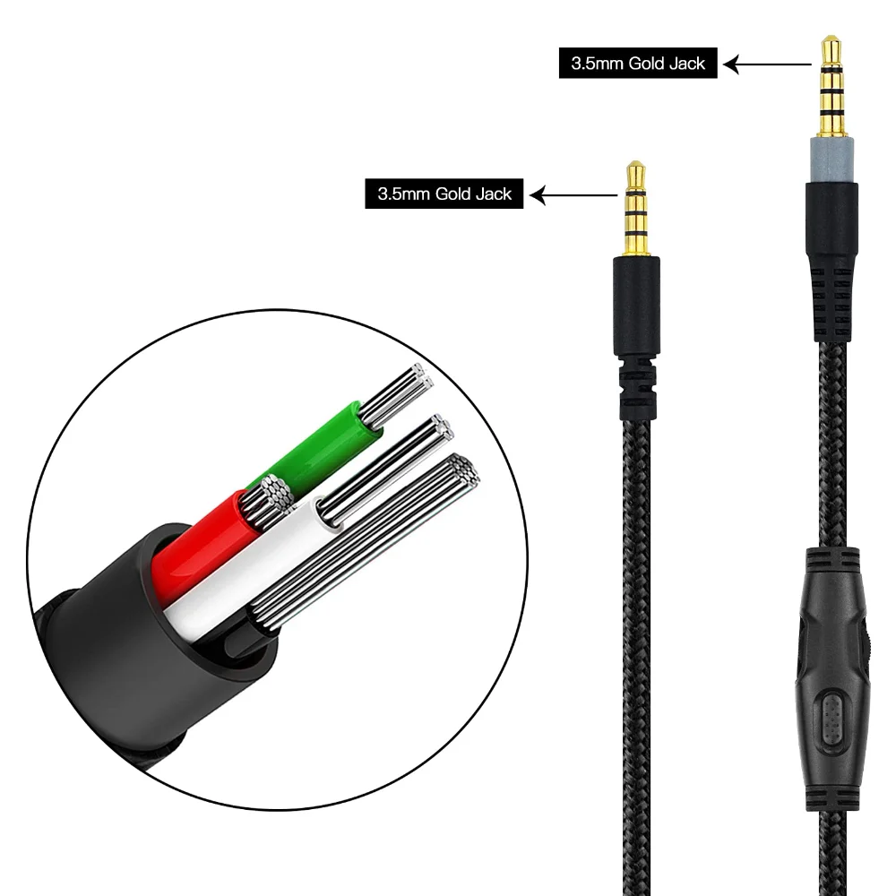Braided Replacement Cable Extension Cord With Volume Control Mic Mute For Kingston HyperX Cloud Alpha Mix Gaming Headsets Braided Replacement Cable Extension Cord With Volume Control Mic Mute For Kingston HyperX Cloud Alpha Mix Gaming Headsets