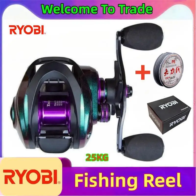 

RYOBI Colorful Magnetic Braking System Fishing Reel Speed Ratio 7:2:1 25KG Maximum Braking Force Fishing Wheel