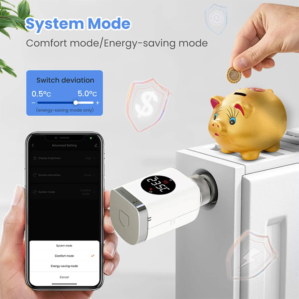 Radiator Actuator Valve Smart WiFi Thermostat Heater Control Remote Control Voice Control Energy Saving Thermostat
Radiator Actuator Valve Smart WiFi Thermostat Heater Control Remote Control Voice Control Energy Saving Thermostat
