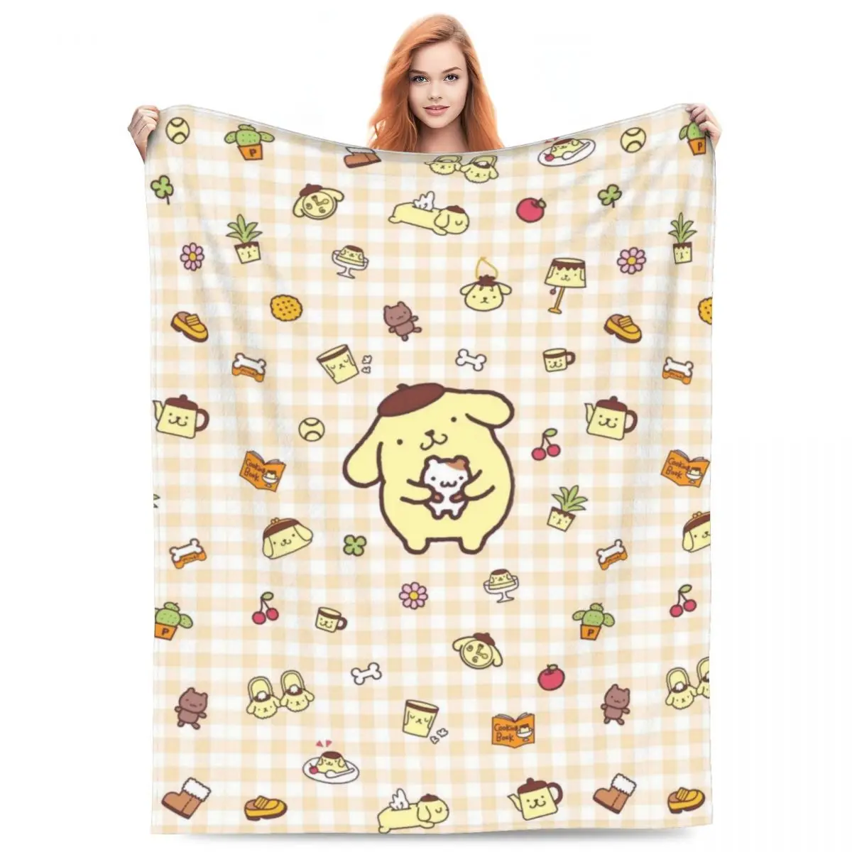 Комфортные подарки, одеяло Pompompurin Sanrio, товары для домашнего декора, Сверхмягкие фланелевые одеяла для расслабления дивана
Комфортные подарки, одеяло Pompompurin Sanrio, товары для домашнего декора, Сверхмягкие фланелевые одеяла для расслабления дивана