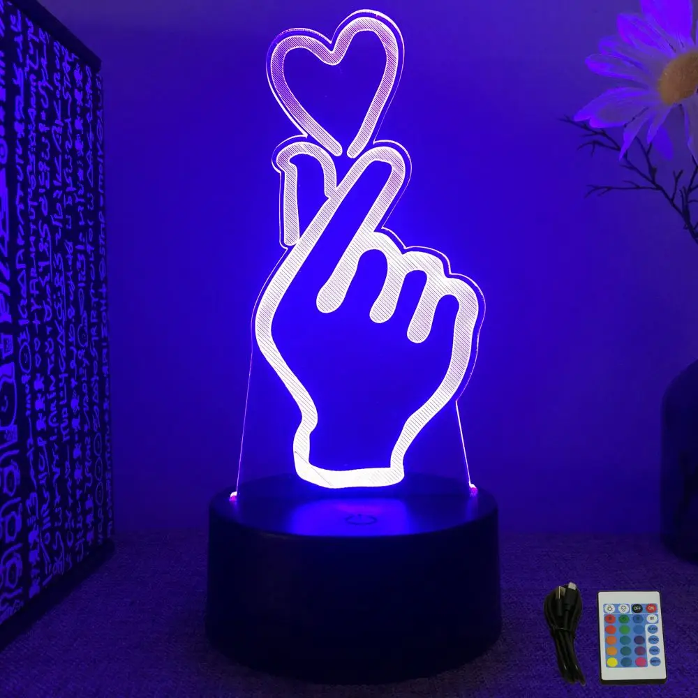 3D Lamp illusion LED Night Light Gift for Creative Girlfriend 16 Colors Changing Bedroom Desk Lamps romantic Night Love Gifts 3D Lamp illusion LED Night Light Gift for Creative Girlfriend 16 Colors Changing Bedroom Desk Lamps romantic Night Love Gifts