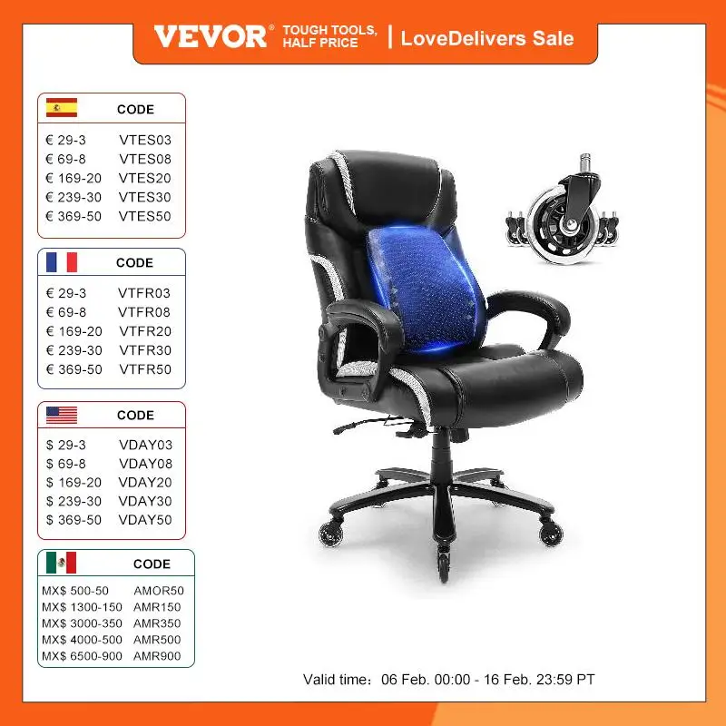 VEVOR Heavy Duty Executive Office Chair with Cutting-edge Adjustable Lumbar Support High Back PU Leather Ergonomic Office Chair
VEVOR Heavy Duty Executive Office Chair with Cutting-edge Adjustable Lumbar Support High Back PU Leather Ergonomic Office Chair