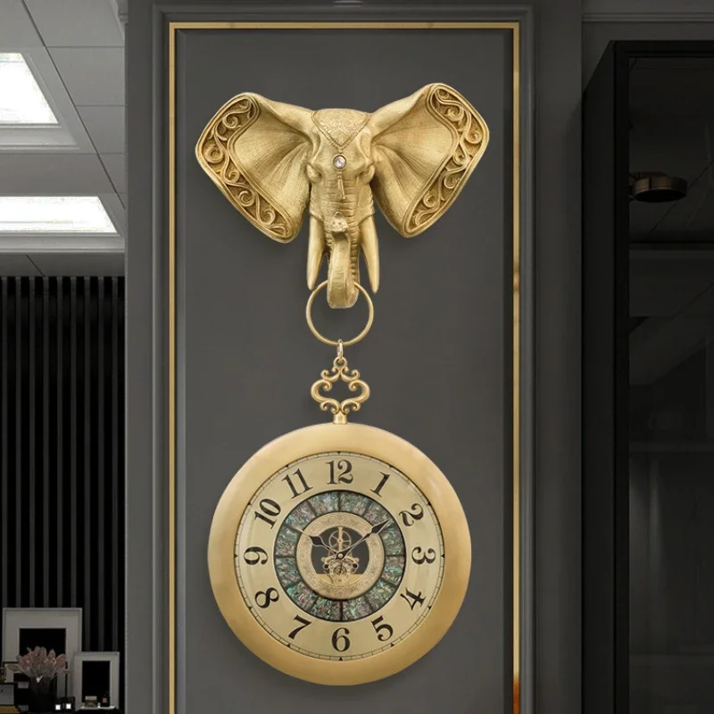 Brass Wall Clock European Retro Home Decor Wall Clock Modern Luxury Wall Art Digital Watch Elephant Living Room Decoration clock
Brass Wall Clock European Retro Home Decor Wall Clock Modern Luxury Wall Art Digital Watch Elephant Living Room Decoration clock