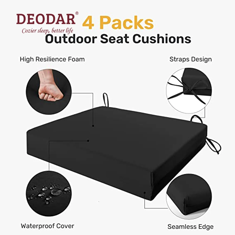 Deodar Outdoor Chair Cushions Pack of 4 Water Resistant Patio Seat Cushion with Comfortable Sponge Filling for Garden Furniture
Deodar Outdoor Chair Cushions Pack of 4 Water Resistant Patio Seat Cushion with Comfortable Sponge Filling for Garden Furniture