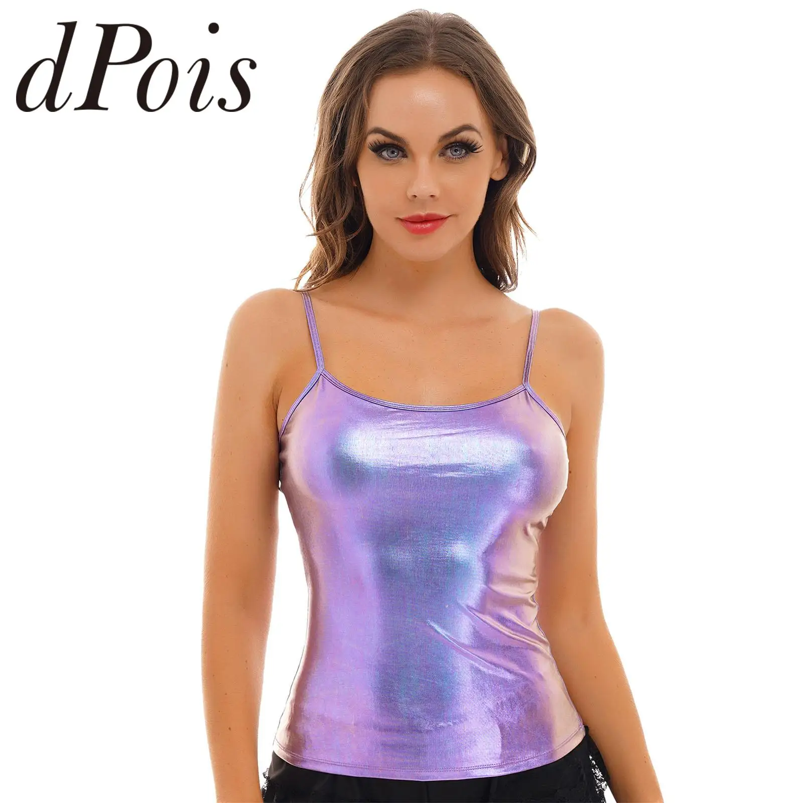Women Shiny Metallic Tank Top Dancewear Patent Leather Sleeveless Vest Camis Tops For Hip Hop Jazz Pole Dance Costume Clubwear
Women Shiny Metallic Tank Top Dancewear Patent Leather Sleeveless Vest Camis Tops For Hip Hop Jazz Pole Dance Costume Clubwear