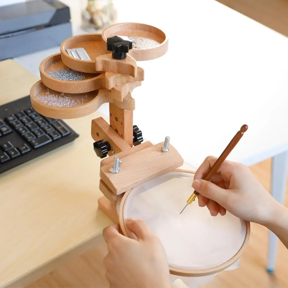 6 Levels 360 Degree Rotation Adjustable Wooden Embroidery Holder Wood Frames Stitch Rack Stand Hoop Rings 
6 Levels 360 Degree Rotation Adjustable Wooden Embroidery Holder Wood Frames Stitch Rack Stand Hoop Rings
