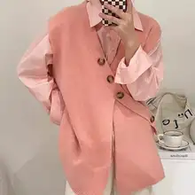 2022 Spring and Autumn VEST NEW V-neck Oblique Buckle Sweater Vest Women's Loose Knit Cardigan Waistcoat
2022 Spring and Autumn VEST NEW V-neck Oblique Buckle Sweater Vest Women's Loose Knit Cardigan Waistcoat