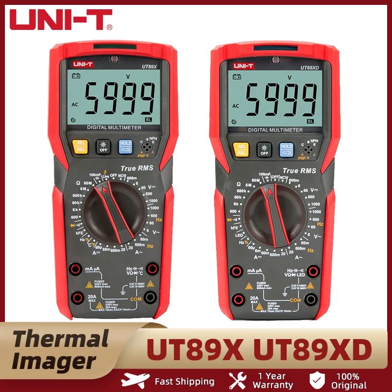 

UNI-T UT89X UT89XD Professional Digital Multimeter True RMS 6000 count AC/DC Voltmeter Ammeter Capacitance Resistance Tester