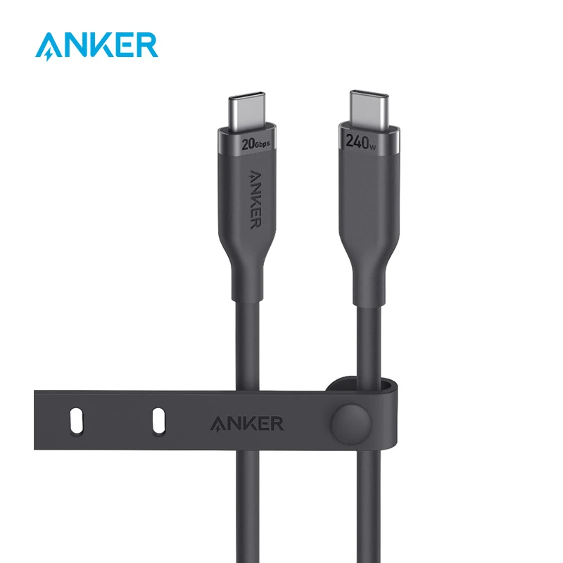 

Anker USB4 Gen 2 Cable, 20 Gbps Data Transfer, 4K HD Display, 3 ft Bio-Based 240W Charging USB C to USB C Cable, For iPhone 15