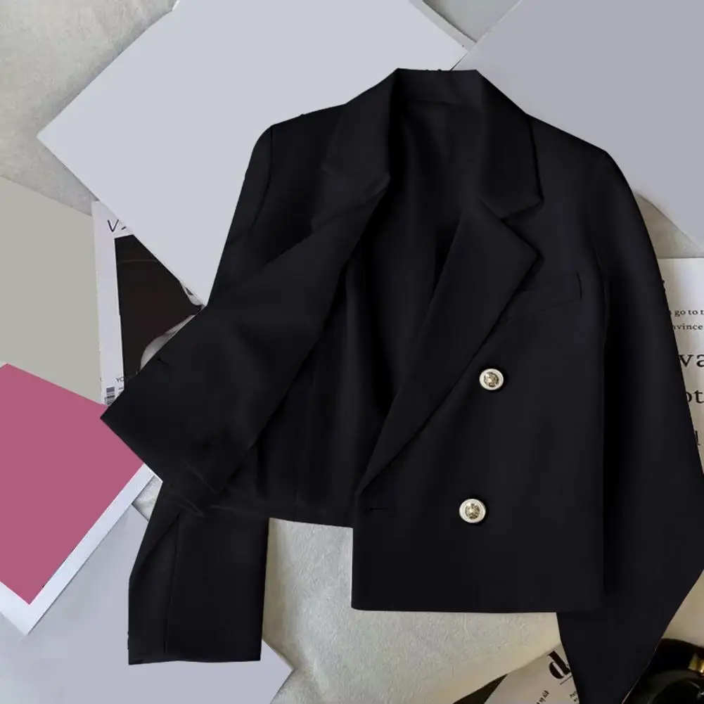 Women Lapel Cropped Chic Streetwear Autumn Women's Double Breasted Cropped Sleek Lapel Slim Fit Suit Coat for A Fashionable Fall
Women Lapel Cropped Chic Streetwear Autumn Women's Double Breasted Cropped Sleek Lapel Slim Fit Suit Coat for A Fashionable Fall