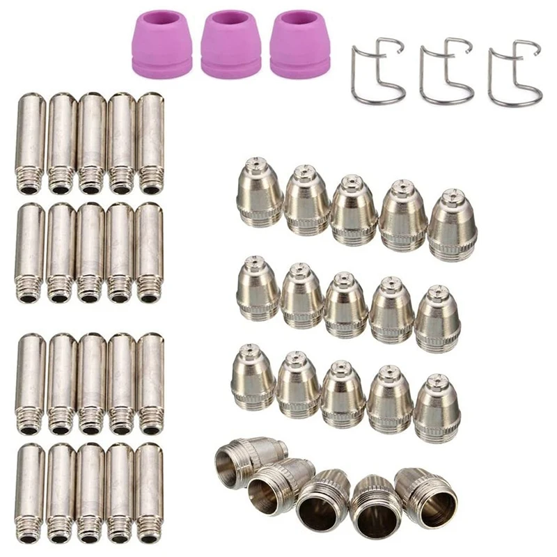 46PCS For SG-55 AG-60 WSD-60 Plasma Cutter Consumables Kit Plasma Cutting Torch Tip Nozzles Electrodes Shield Cap 
46PCS For SG-55 AG-60 WSD-60 Plasma Cutter Consumables Kit Plasma Cutting Torch Tip Nozzles Electrodes Shield Cap