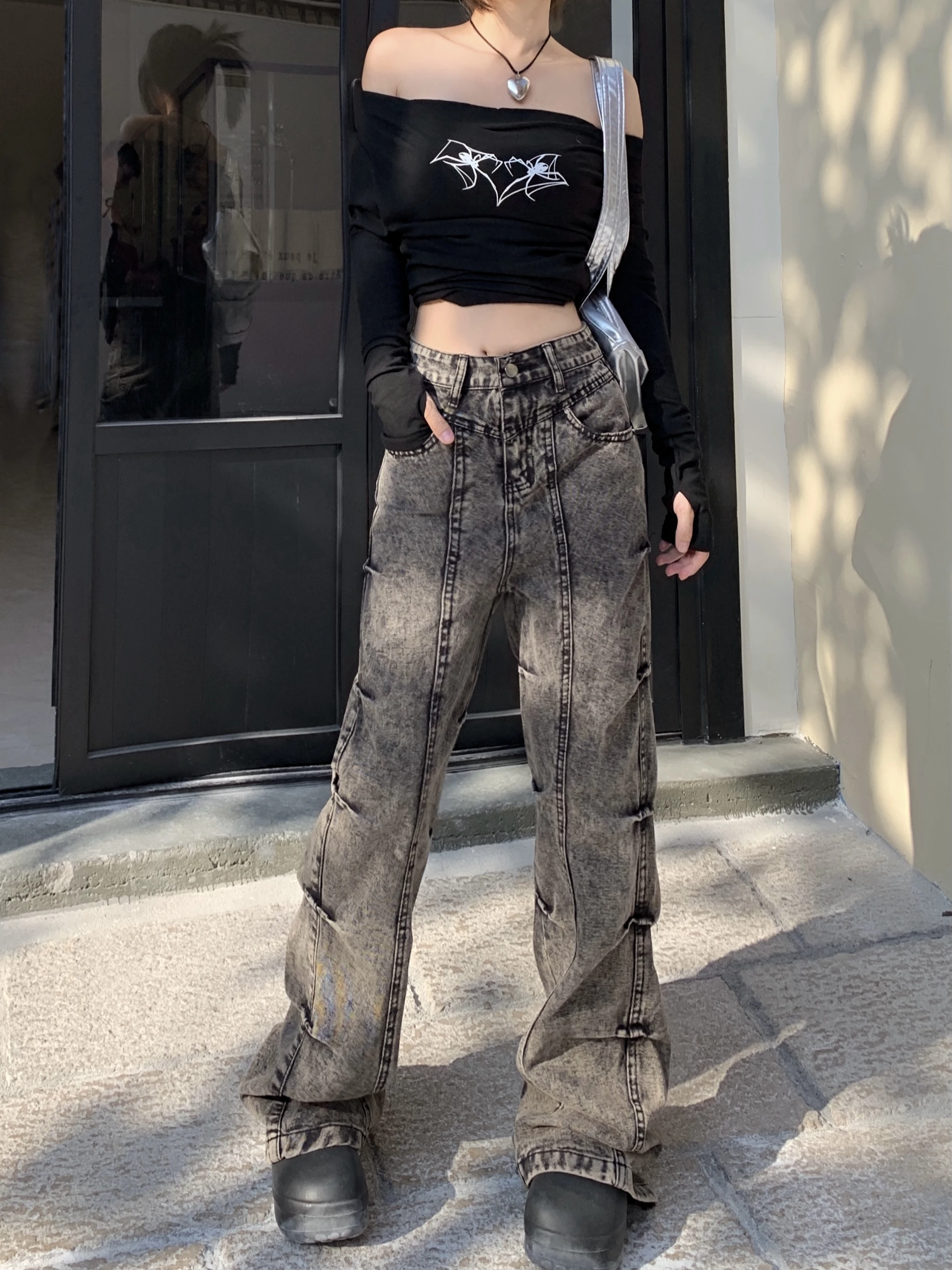 Vintage do old jeans Female Clothing Denim Pants High waist Washed Trousers Streetwear American High street Women's jeans
Vintage do old jeans Female Clothing Denim Pants High waist Washed Trousers Streetwear American High street Women's jeans
