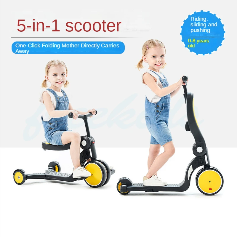 5 In 1 Walker for Baby Children's Kick Scooter Children Folding Skateboard Kids Adjustable Flashing Light 3 Wheels Foot Scooters
5 In 1 Walker for Baby Children's Kick Scooter Children Folding Skateboard Kids Adjustable Flashing Light 3 Wheels Foot Scooters