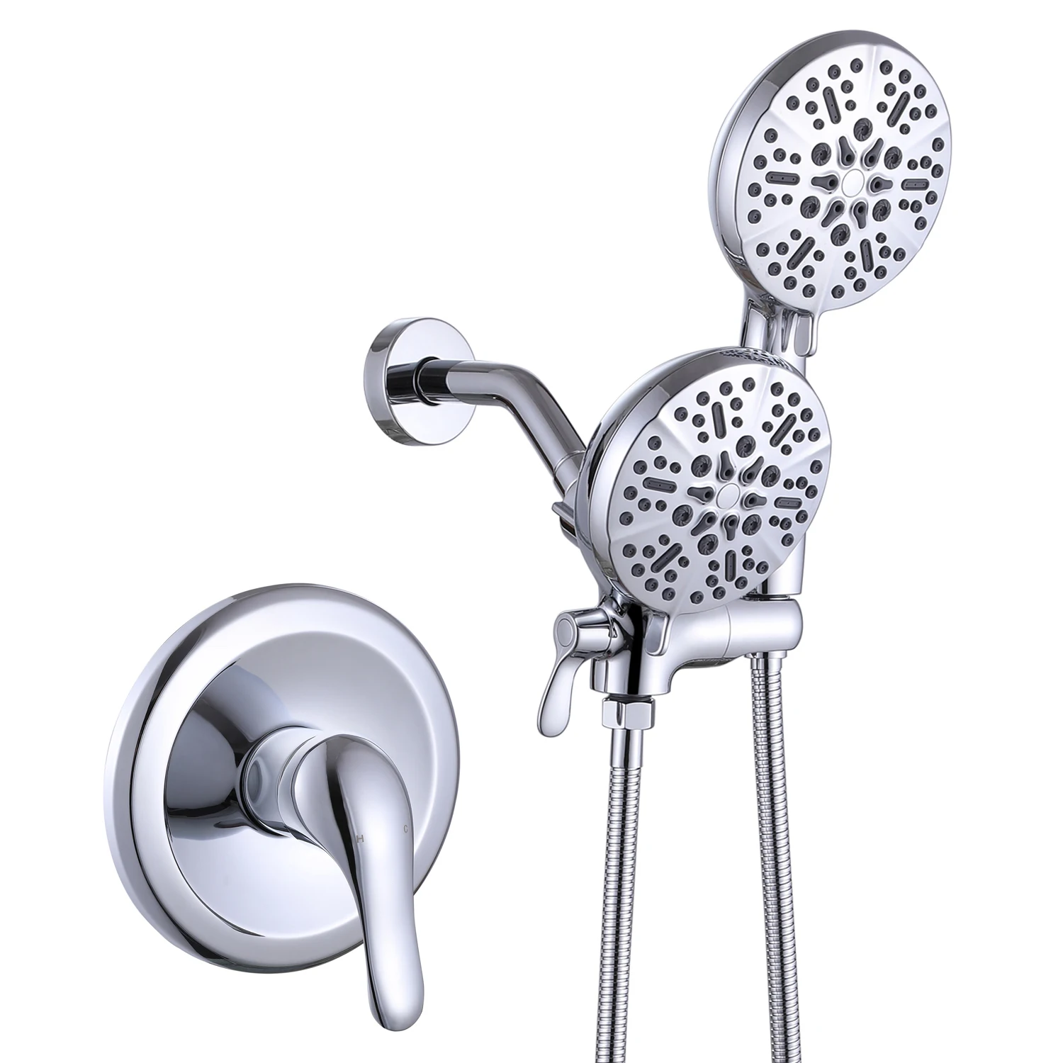 Душевая система с ручной душевой лейкой и дождевой лейкой, комплект высокого давления, 5 распылителей, двойной смеситель для душа 2 в 1 с клапаном, хромированный
Душевая система с ручной душевой лейкой и дождевой лейкой, комплект высокого давления, 5 распылителей, двойной смеситель для душа 2 в 1 с клапаном, хромированный