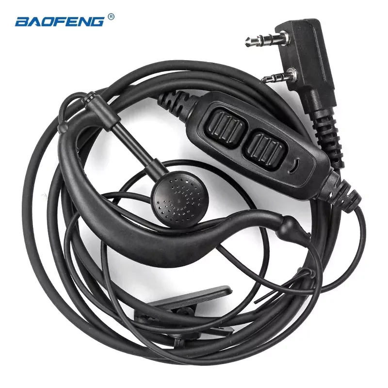 

BAOFENG UV-82 Walkie Talkie Ear Hook 2-PIN Earpiece Headset PTT MIC Earbud Interphone Earphone for UV-5R 888S KENWOOD/HYT Radio