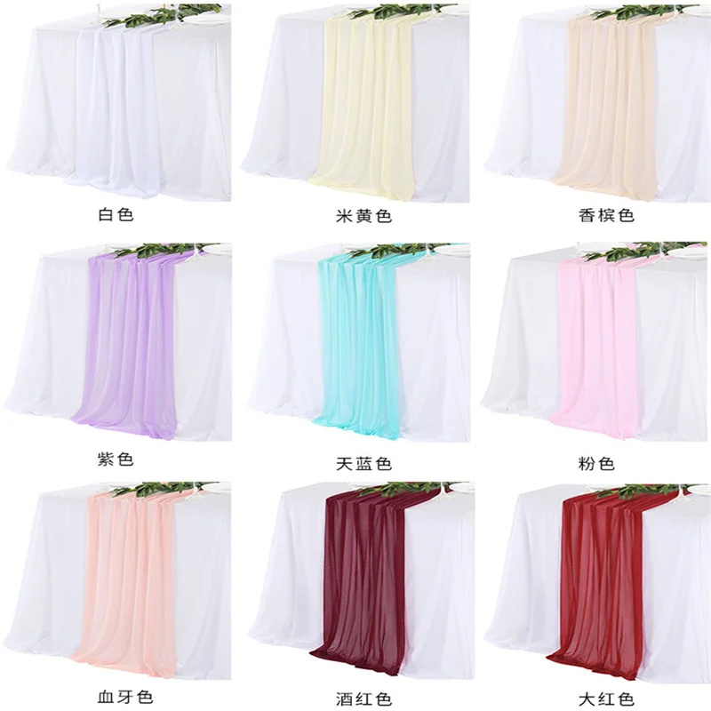 Sheer Chiffon Luxury Solid Colorful Table Runner Blue Rustic Boho Wedding Party Bridal Shower Birthday Home Christmas Decoration
Sheer Chiffon Luxury Solid Colorful Table Runner Blue Rustic Boho Wedding Party Bridal Shower Birthday Home Christmas Decoration
