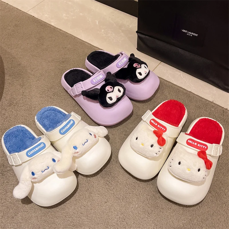 Kawaii Sanrio Hello Kitty Winter Plush Non-slip Slippers Anime Cute Cinnamoroll Kuromi Women's Home Plush Slippers Flat Shoes
Kawaii Sanrio Hello Kitty Winter Plush Non-slip Slippers Anime Cute Cinnamoroll Kuromi Women's Home Plush Slippers Flat Shoes