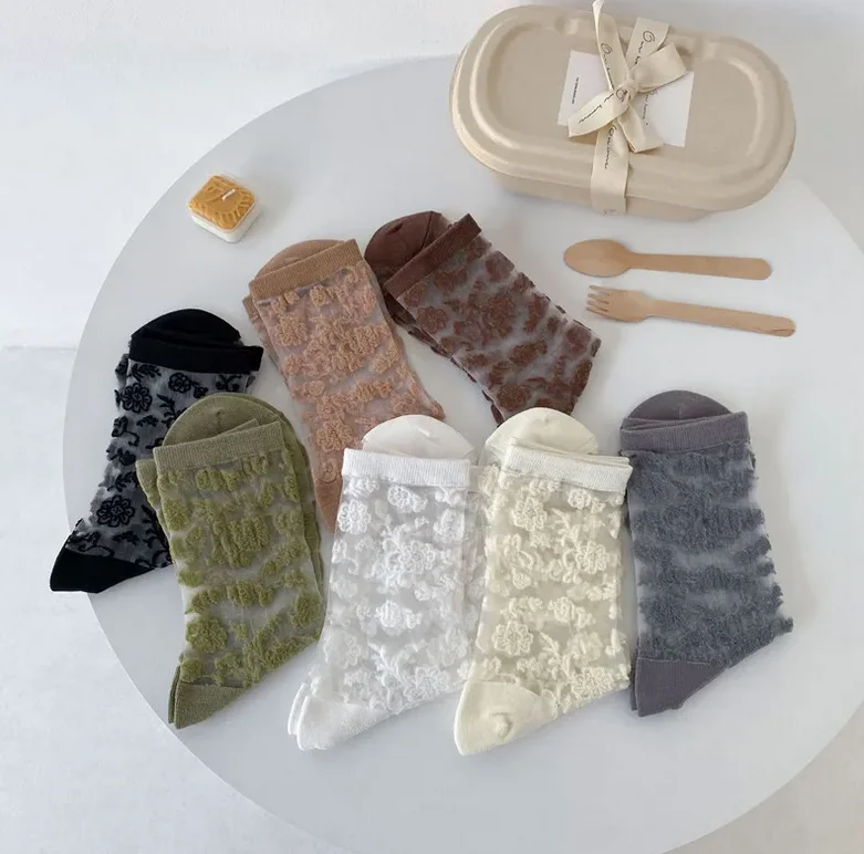 Black Ultra-thin Transparent Crystal Silk Socks Summer Women Socks Floral Print Lolita Kawaii Cute Crew Socks Japan Styles White
Black Ultra-thin Transparent Crystal Silk Socks Summer Women Socks Floral Print Lolita Kawaii Cute Crew Socks Japan Styles White