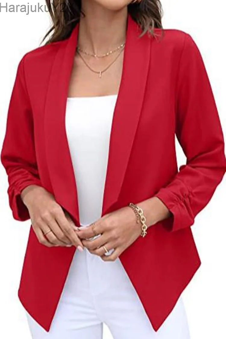 Casual Slim-fit Office Suit Jacket Coat Ladies Blazers Lapel Cardigan Elegant Coat Suit Jacket Chic Outerwear Abrigo Mujer 2022
Casual Slim-fit Office Suit Jacket Coat Ladies Blazers Lapel Cardigan Elegant Coat Suit Jacket Chic Outerwear Abrigo Mujer 2022