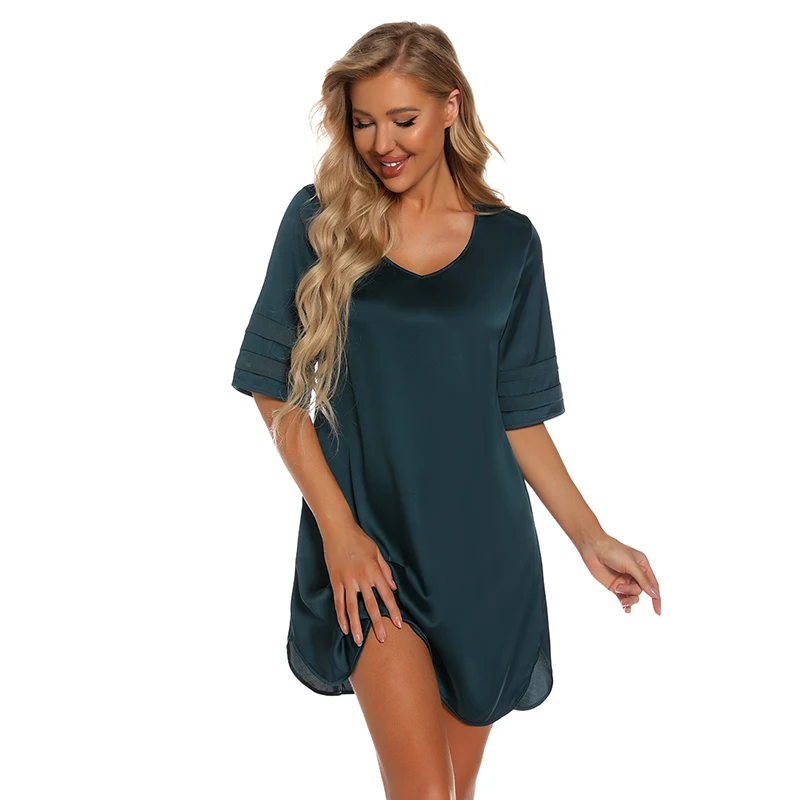 Женское нижнее белье с рукавом до локтя, шелковые атласные ночные рубашки с V-образным вырезом для женщин 2022, летняя одежда для сна, ночная рубашка, ночная сорочка
Женское нижнее белье с рукавом до локтя, шелковые атласные ночные рубашки с V-образным вырезом для женщин 2022, летняя одежда для сна, ночная рубашка, ночная сорочка