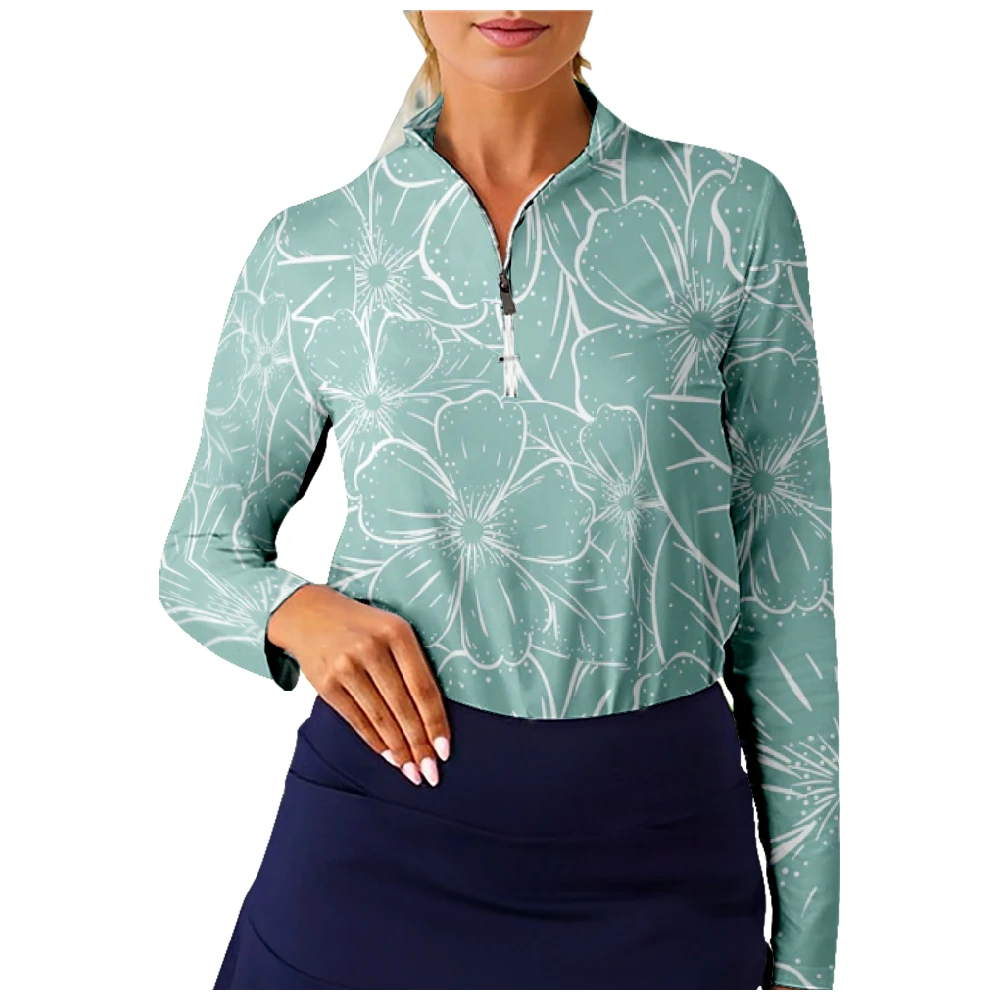 Exotic Flowers Design Golf Shirt Women Long Sleeve Half Zip Breathable Quick Dry Tops Casual Sportswear
Exotic Flowers Design Golf Shirt Women Long Sleeve Half Zip Breathable Quick Dry Tops Casual Sportswear