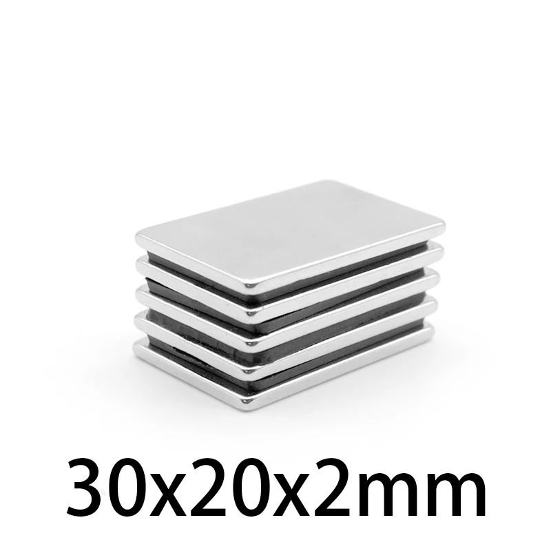 

2/5/10/20/30/50PCS 30X20X2mm Quadrate Rare Earth Neodymium Magnet 30*20*2 Block Permanent Magnet 30x20x2 Strong Powerful Magnets