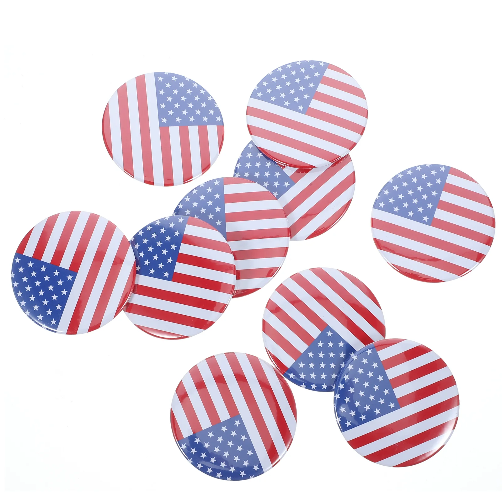 

10 Pcs Flag Badge Indapence Day Independence Lapel Pin 4th of July Daysaster USA for Metal Tinplate