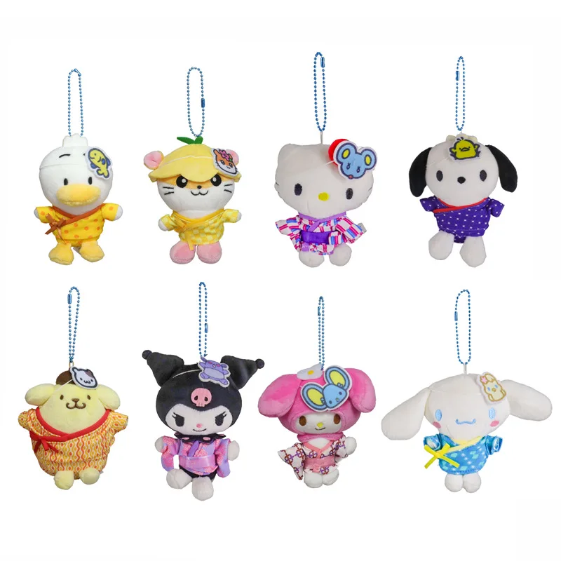 

Sanrio Collection Kuromi My Melody Creative Cartoon Pachacco Hello Kitty Plush Toys Kawaii Stuffed Doll Bag Accessories Gift