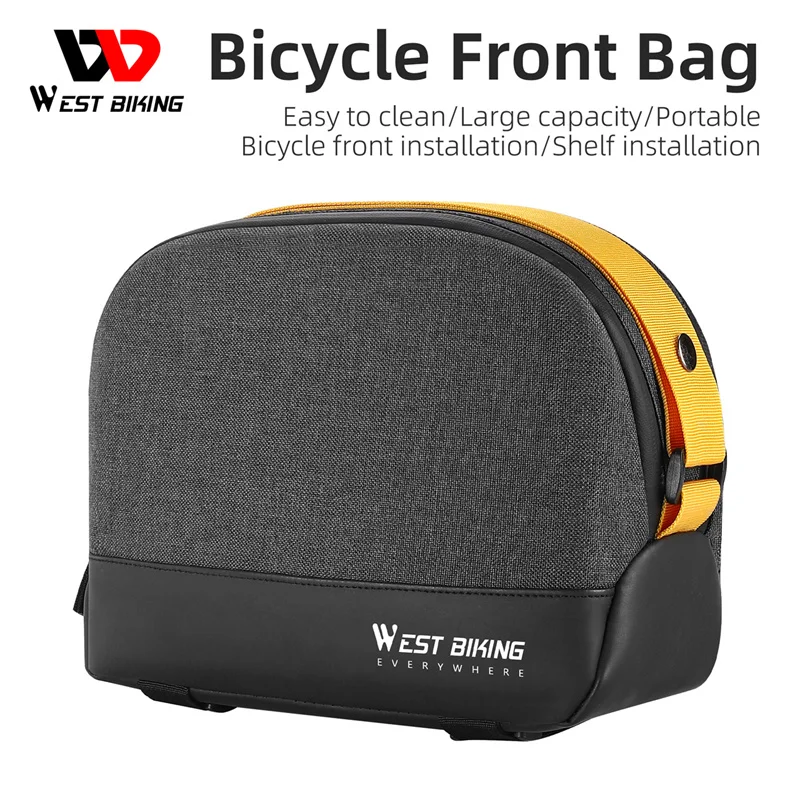 

WEST BIKING Bicycle Front Bag Portable Storage Handlebar Pouch Stylish Durable Handbag Adjustable MTB Road Bike Rear Saddle Bag