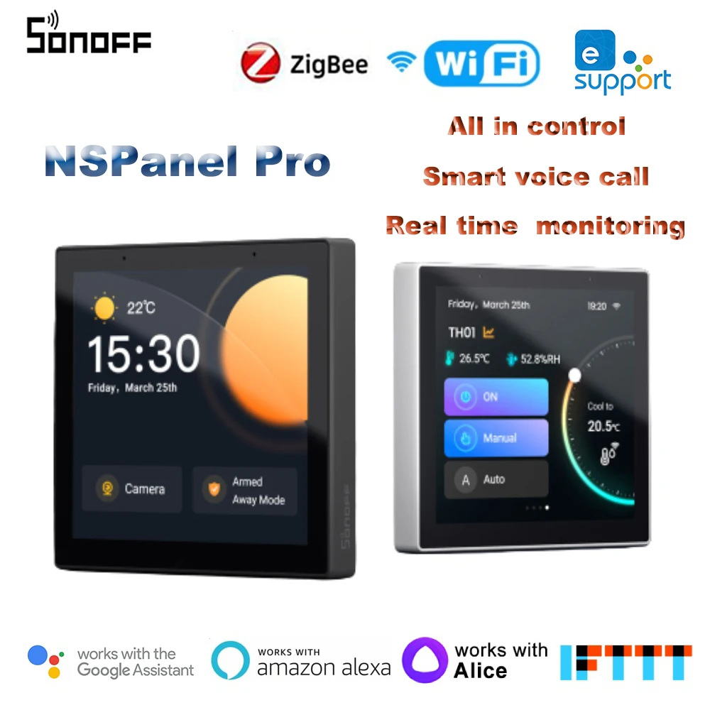 SONOFF NSPanel Pro WiFi Smart Scene Wall Switch EU Smart Home Control Panel Thermostat Display Switch Wok with Alexa Google Home
SONOFF NSPanel Pro WiFi Smart Scene Wall Switch EU Smart Home Control Panel Thermostat Display Switch Wok with Alexa Google Home