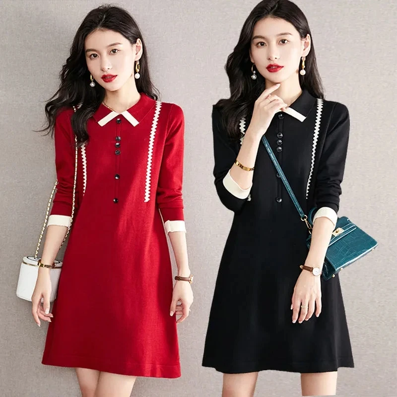 Spring Winter Sweater Dresses Women's Mid Length Vintage Premium Interior Matching Coat Skirt Knitted Undercoat Y2k Long Sleeve
Spring Winter Sweater Dresses Women's Mid Length Vintage Premium Interior Matching Coat Skirt Knitted Undercoat Y2k Long Sleeve