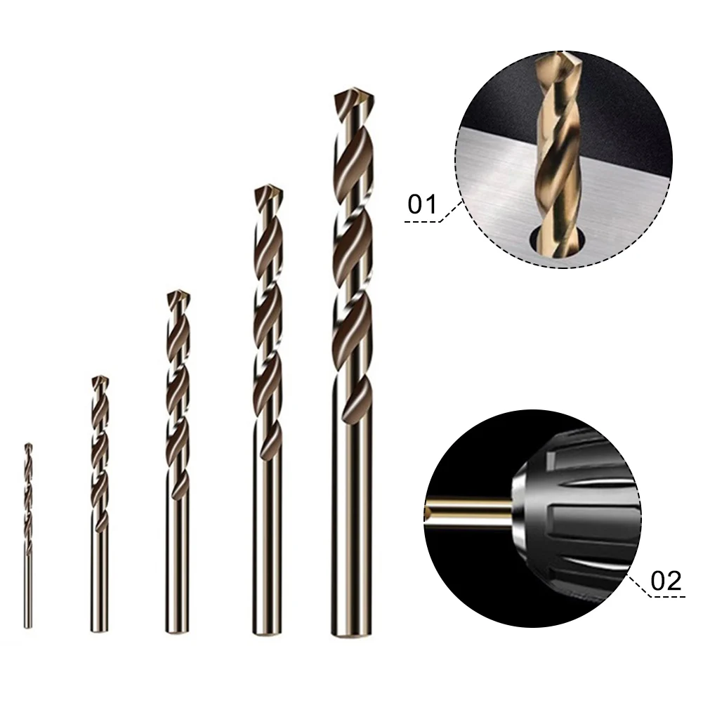 5pcs HSS M35 Cobalt Drill Bit Round Shank Drill Bit For Wood Metal Stainless Steel Iron Drilling Hole Cutter 1-5mm Hole Opener
5pcs HSS M35 Cobalt Drill Bit Round Shank Drill Bit For Wood Metal Stainless Steel Iron Drilling Hole Cutter 1-5mm Hole Opener
