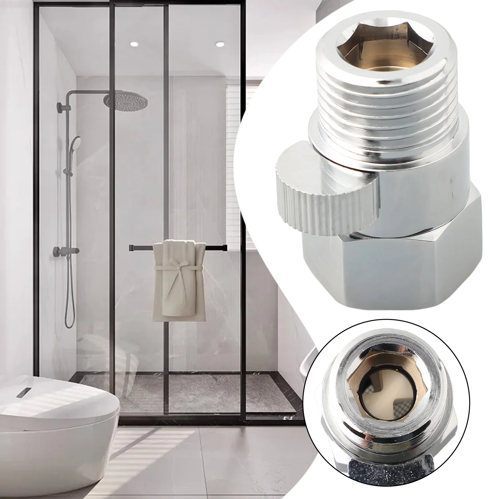 

Quick Switch Shower On Off Valve 40mm Anti-Leak Design Brass Water Regulator Chrome Finish Corrosion-resistant