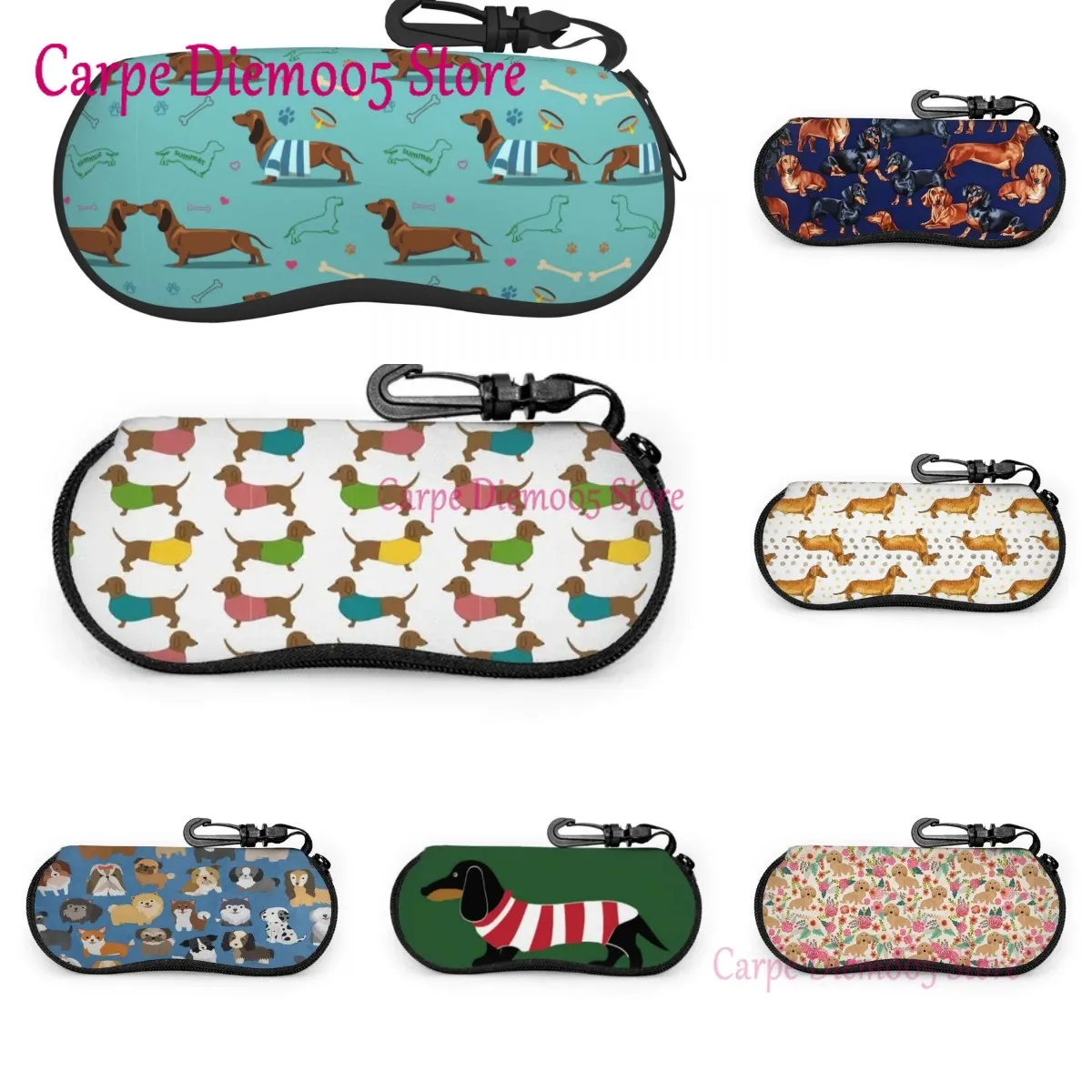 Portable Eyewear Case Dachshund Dogs And Bones Sunglasses Soft Case Glasses Box with Lanyard Zipper Eyeglass Case
Portable Eyewear Case Dachshund Dogs And Bones Sunglasses Soft Case Glasses Box with Lanyard Zipper Eyeglass Case
