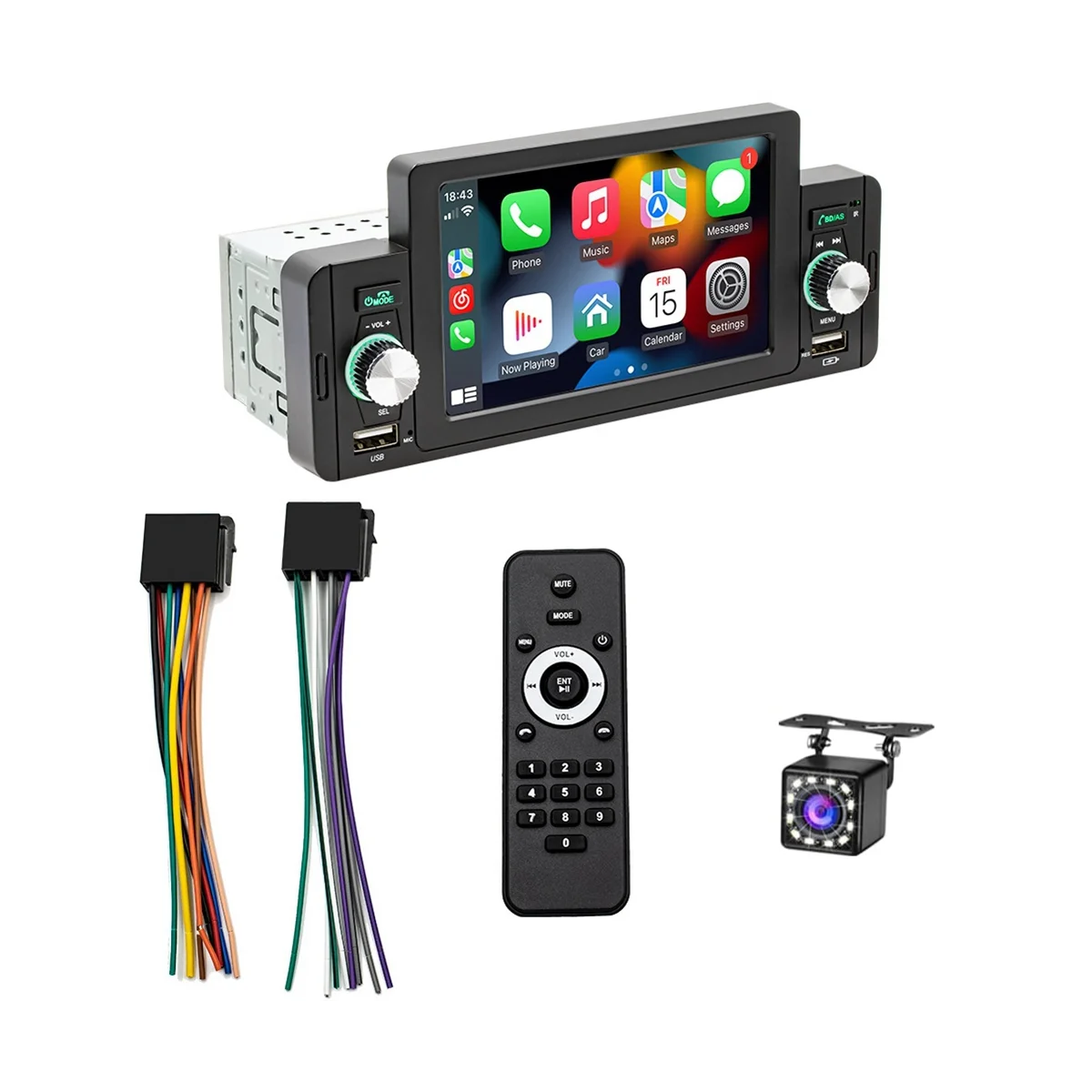 5-дюймовый однодиновый автомобильный стерео беспроводной CarPlay Android Авто зеркальная ссылка, сенсорный экран радио детской, FM USB
5-дюймовый однодиновый автомобильный стерео беспроводной CarPlay Android Авто зеркальная ссылка, сенсорный экран радио детской, FM USB