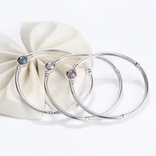 Authentic 100% S925 Sterling Silver Fashion Heart-shaped Clasp Basic Bracelet for Christmas Gift
Authentic 100% S925 Sterling Silver Fashion Heart-shaped Clasp Basic Bracelet for Christmas Gift