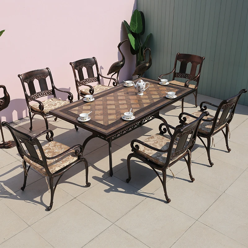 Outdoor cast aluminum tables and chairs courtyard leisure waterproof sun protection garden villa round table terrace
Outdoor cast aluminum tables and chairs courtyard leisure waterproof sun protection garden villa round table terrace