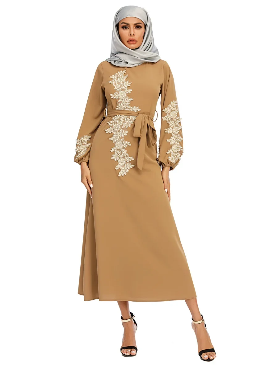 Autumn New 2 Pcs Muslim Sets Embroidery Abaya Dubai Turkey Muslim Dress+ Scarf Kaftan Islamic Dress Women Robe Suit 10 S15edd30a3aae4d45b0cfa61325c08e40u