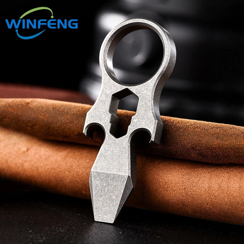 

Multifunction Titanium Alloy Crowbar Bottle Opener Hexagon Wrench Self Defense EDC Tools Outdoor Camping Survival Supplies