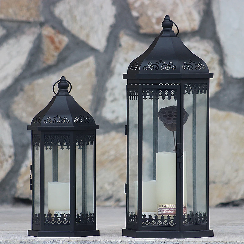 European style wrought iron glass windproof lamp, candle holder decoration, wedding romance, floor decoration, candle holder, ho
European style wrought iron glass windproof lamp, candle holder decoration, wedding romance, floor decoration, candle holder, ho