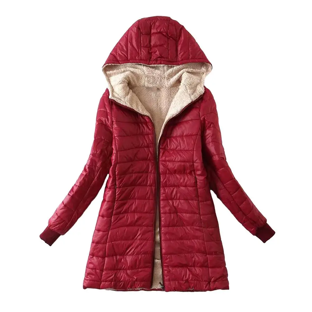 Fashion Lady Winter Cotton Parka Jacket Long Style Hooded Slim Fit Solid Color Fleece Liner Warm Parkas Coat Clothing For Women
Fashion Lady Winter Cotton Parka Jacket Long Style Hooded Slim Fit Solid Color Fleece Liner Warm Parkas Coat Clothing For Women