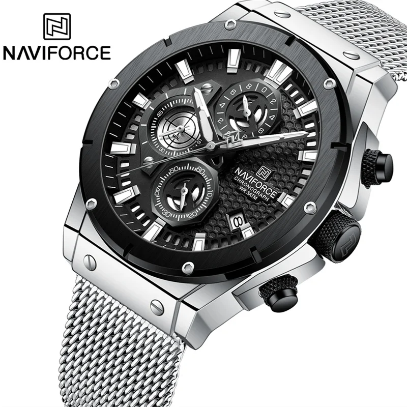 NAVIFORCE Quartz Watch for Men Fashion Leisure Waterproof Multifunctional Chronograph Luminous Clock Relogio Masculino 2023 New
NAVIFORCE Quartz Watch for Men Fashion Leisure Waterproof Multifunctional Chronograph Luminous Clock Relogio Masculino 2023 New