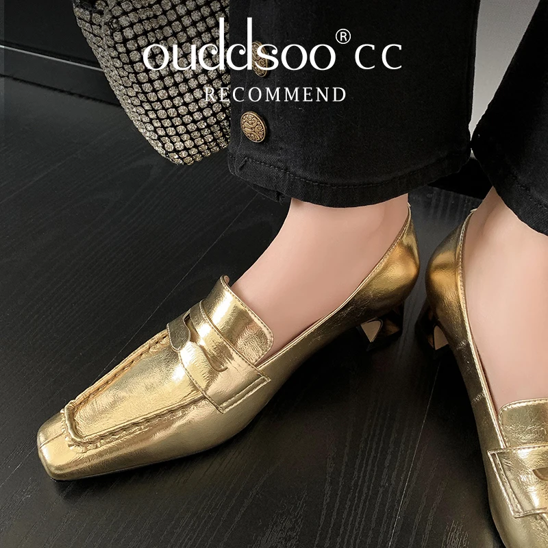 ODS Loafers Women's Shoes Square Toe Genuine Leather Causal Slip-On Flats 2024 Spring New Lady Footwear Gold Silver Big Sizes 40
ODS Loafers Women's Shoes Square Toe Genuine Leather Causal Slip-On Flats 2024 Spring New Lady Footwear Gold Silver Big Sizes 40