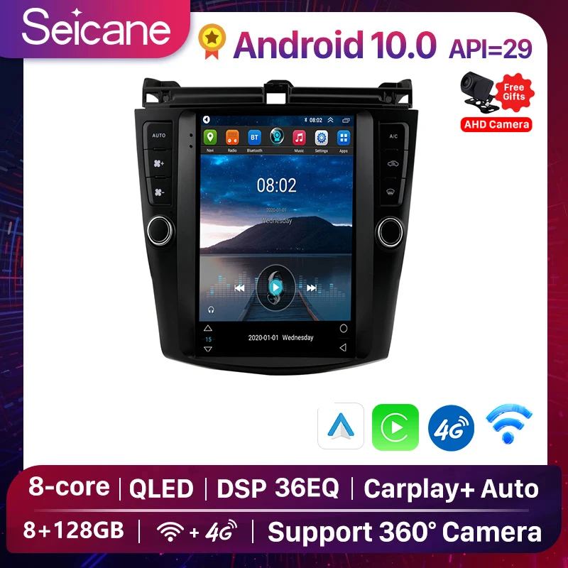 

Seicane 9.7 inch Android 10.0 wirelss carplay Car Radio Stereo GPS Player For 2003 2004 2005 2006 2007 Honda Accord 7 4G DSP IPS