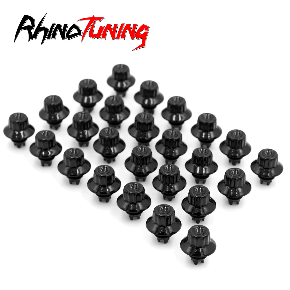 

100pcs 6.9mm Wheel Nuts For Rim Rivets Cap Lip Screw Bolt Tires Universal Replacement Decoration Hub Car Styling Black D010