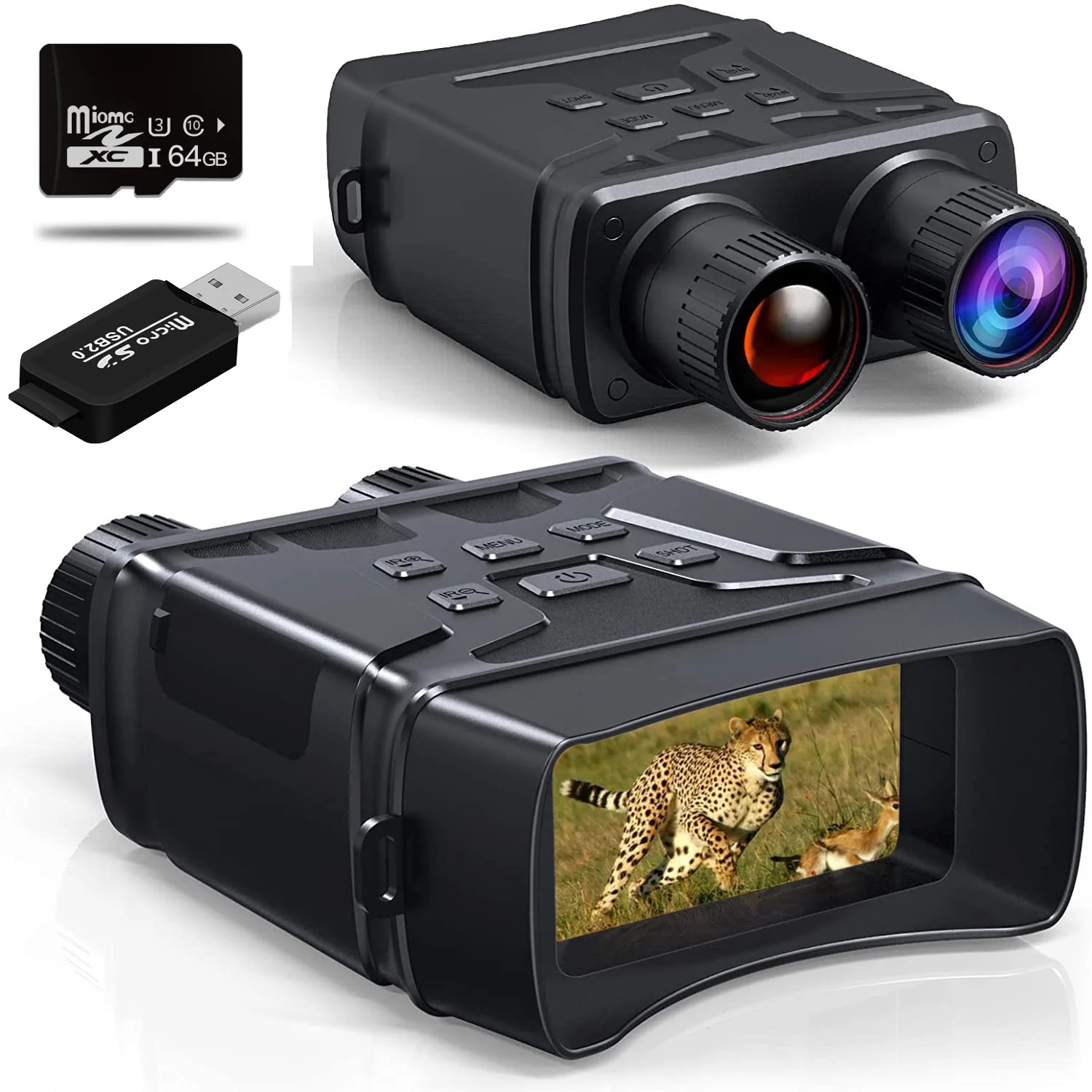1080P Binoculars Night Vision Device 850nm Infrared HD 5X Digital Zoom Hunting Telescope Outdoor Day Night Dual Use 300m R6
1080P Binoculars Night Vision Device 850nm Infrared HD 5X Digital Zoom Hunting Telescope Outdoor Day Night Dual Use 300m R6
