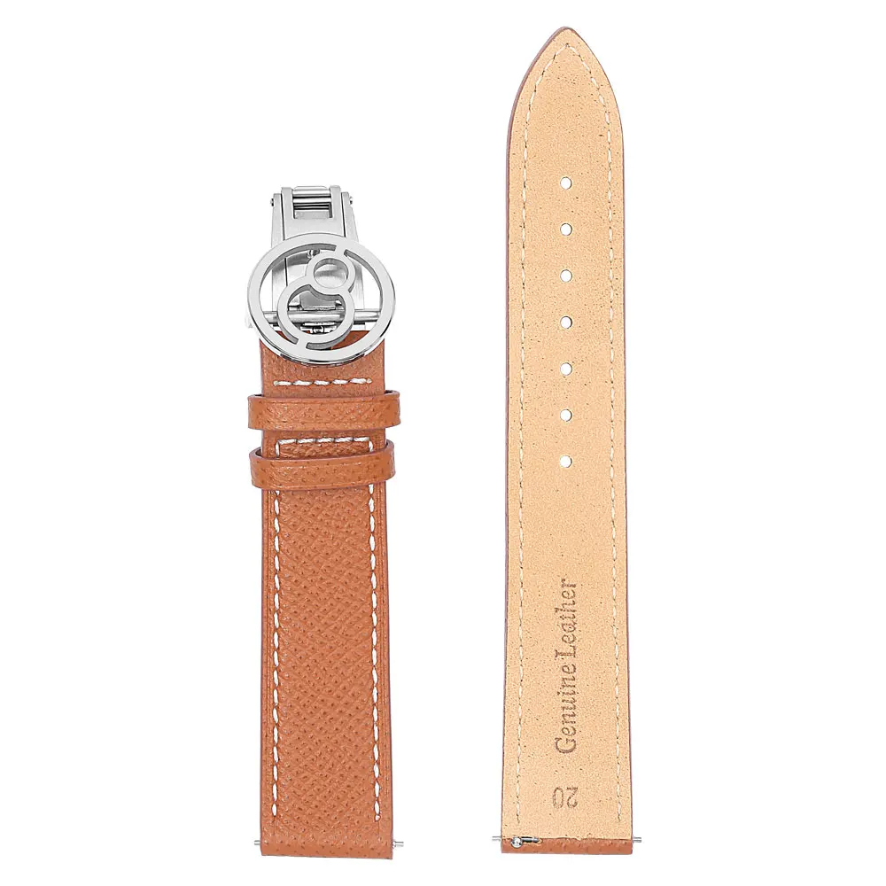 

Boderry Lychee-grain Cowhide Strap with Spring Buckle Suitable for all watches with 20mm lug width