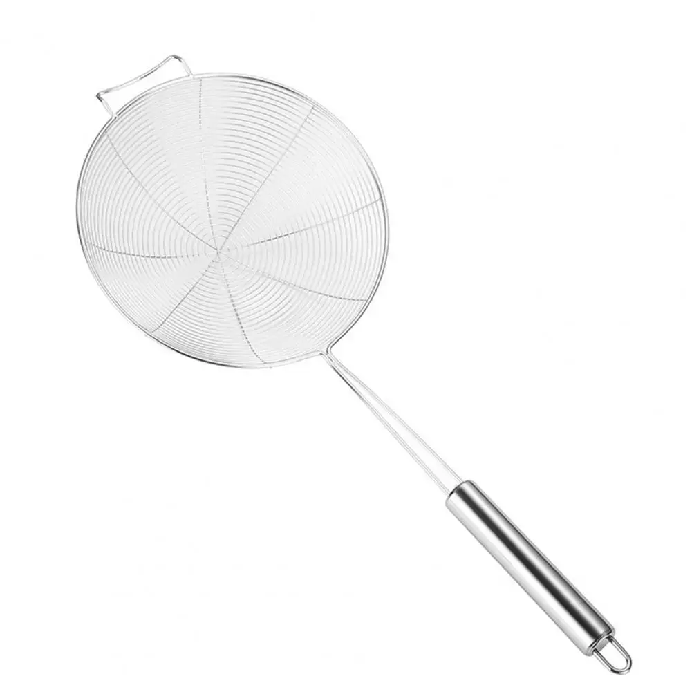 

Long Handle Strainer Stainless Steel Colander Spiral Mesh Skimmer Spoon Set Easy to Clean Strainer with Anti-scalding for Home