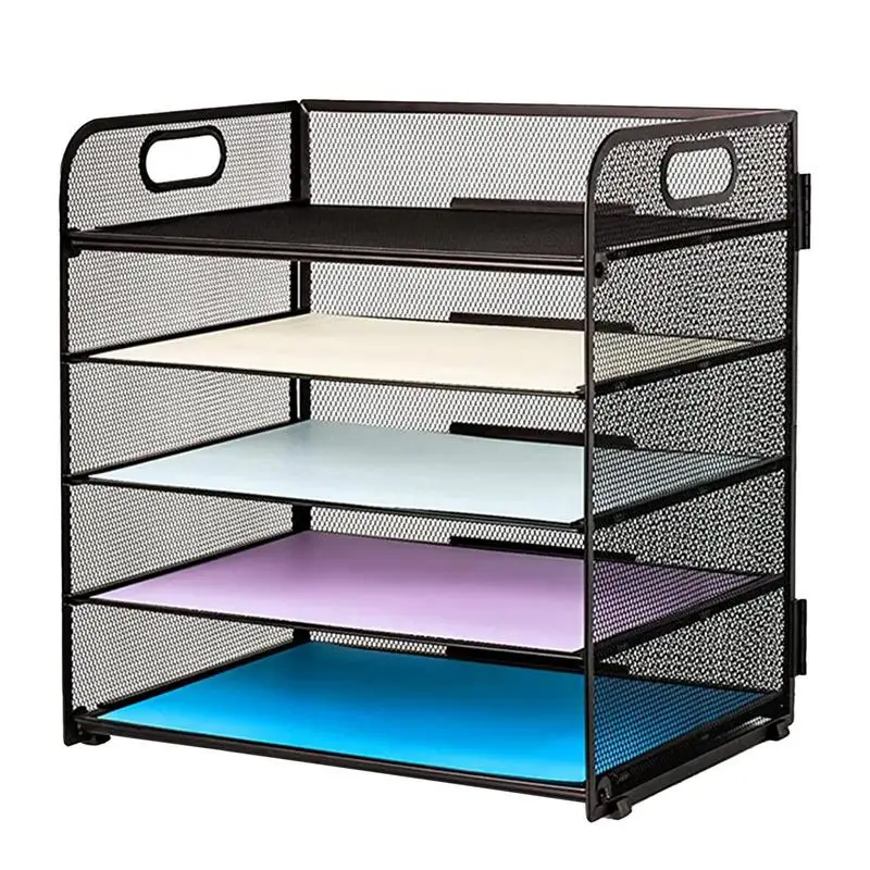 

Letter Tray Organizer Paper Organizer Metal Mesh Desktop Letter Organizer Sturdy Multifunctional Mesh Desk File Organizer