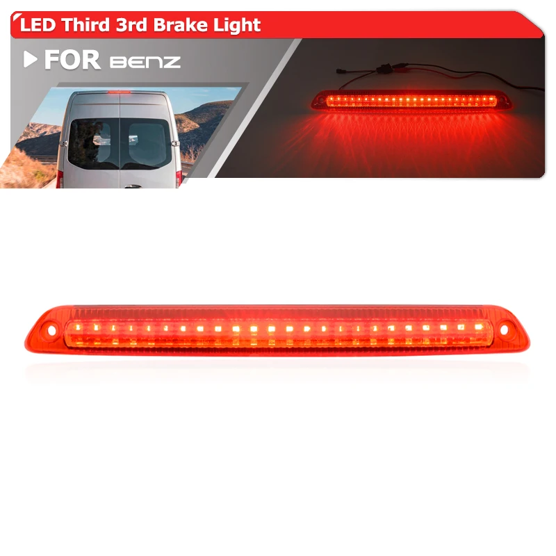 

1x For Benz Sprinter W906 W907 W910 For VW Crafter 2E 2F For Dodge/Freightliner 2500 3500 LED Third Brake Light Tail Stop Lamp